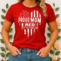 Proud Mom We Wear Red Friday Military Women's T-Shirt thumb 2