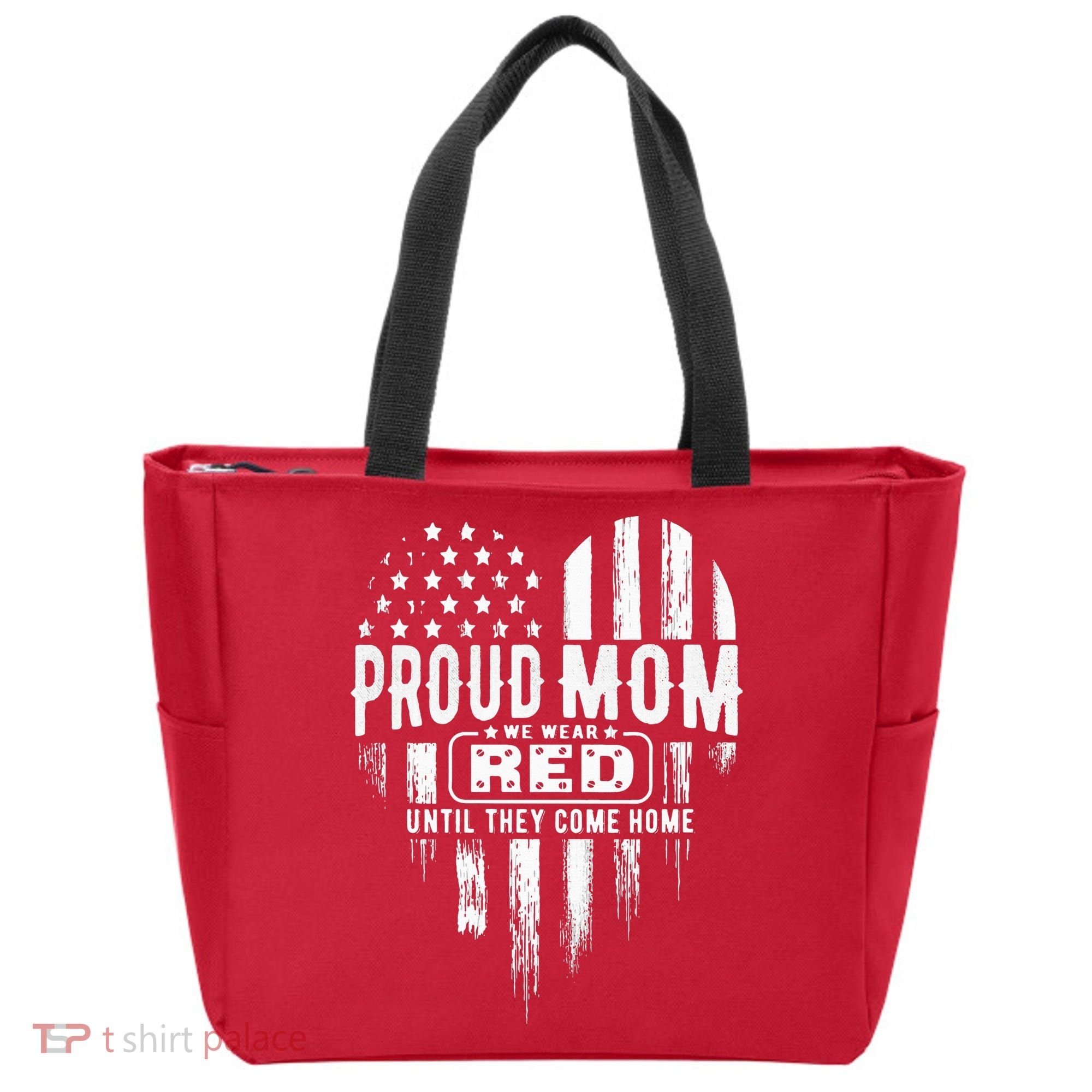 Proud Mom We Wear Red Friday Military Tote Bag