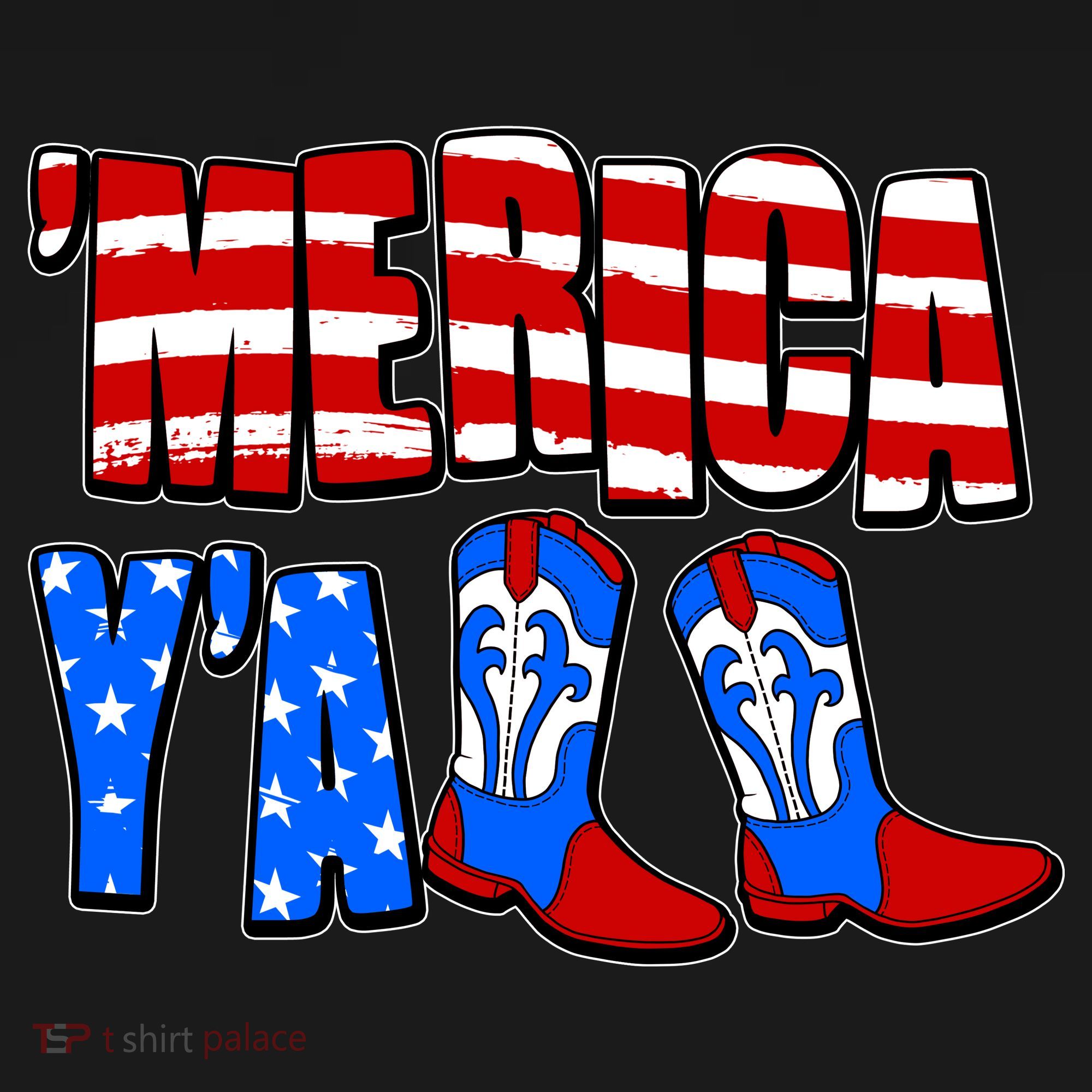 Patriotic Merica Yall Cowboy Cowgirl Boots Women's Hoodie