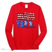 Patriotic Merica Yall Cowboy Cowgirl Boots Long Sleeve Shirt thumb 0