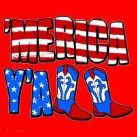 Patriotic Merica Yall Cowboy Cowgirl Boots Long Sleeve Shirt thumb 2