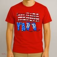 Patriotic Merica Yall Cowboy Cowgirl Boots T-Shirt thumb 3