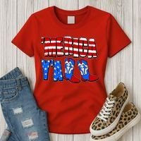 Patriotic Merica Yall Cowboy Cowgirl Boots Women's T-Shirt thumb 3