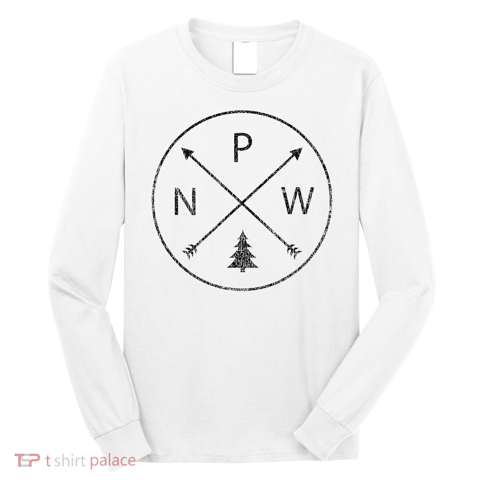 Pacific Northwest Arrows Pine Tree Pnw Long Sleeve Shirt