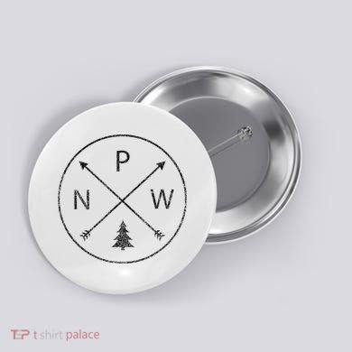 Pacific Northwest Arrows Pine Tree Pnw Button