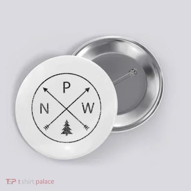 Pacific Northwest Arrows Pine Tree Pnw Button