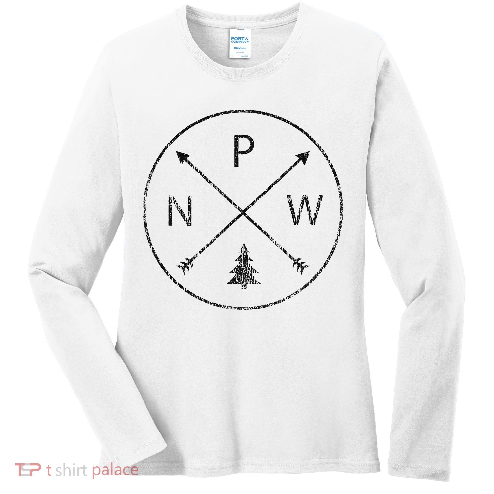 Pacific Northwest Arrows Pine Tree Pnw Women's Long Sleeve Shirt