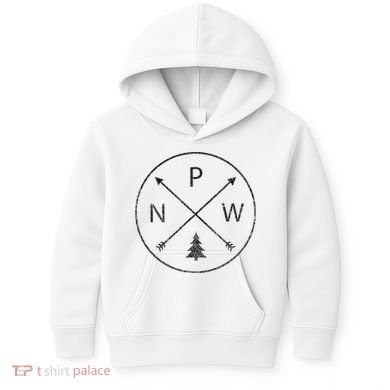 Pacific Northwest Arrows Pine Tree Pnw Kids Hoodie