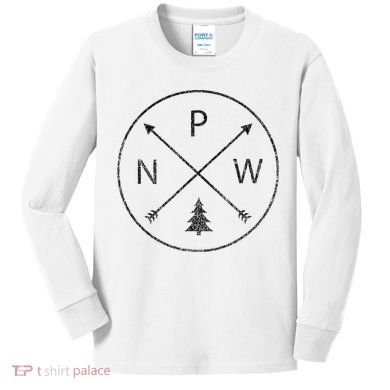 Pacific Northwest Arrows Pine Tree Pnw Kids Long Sleeve Shirt