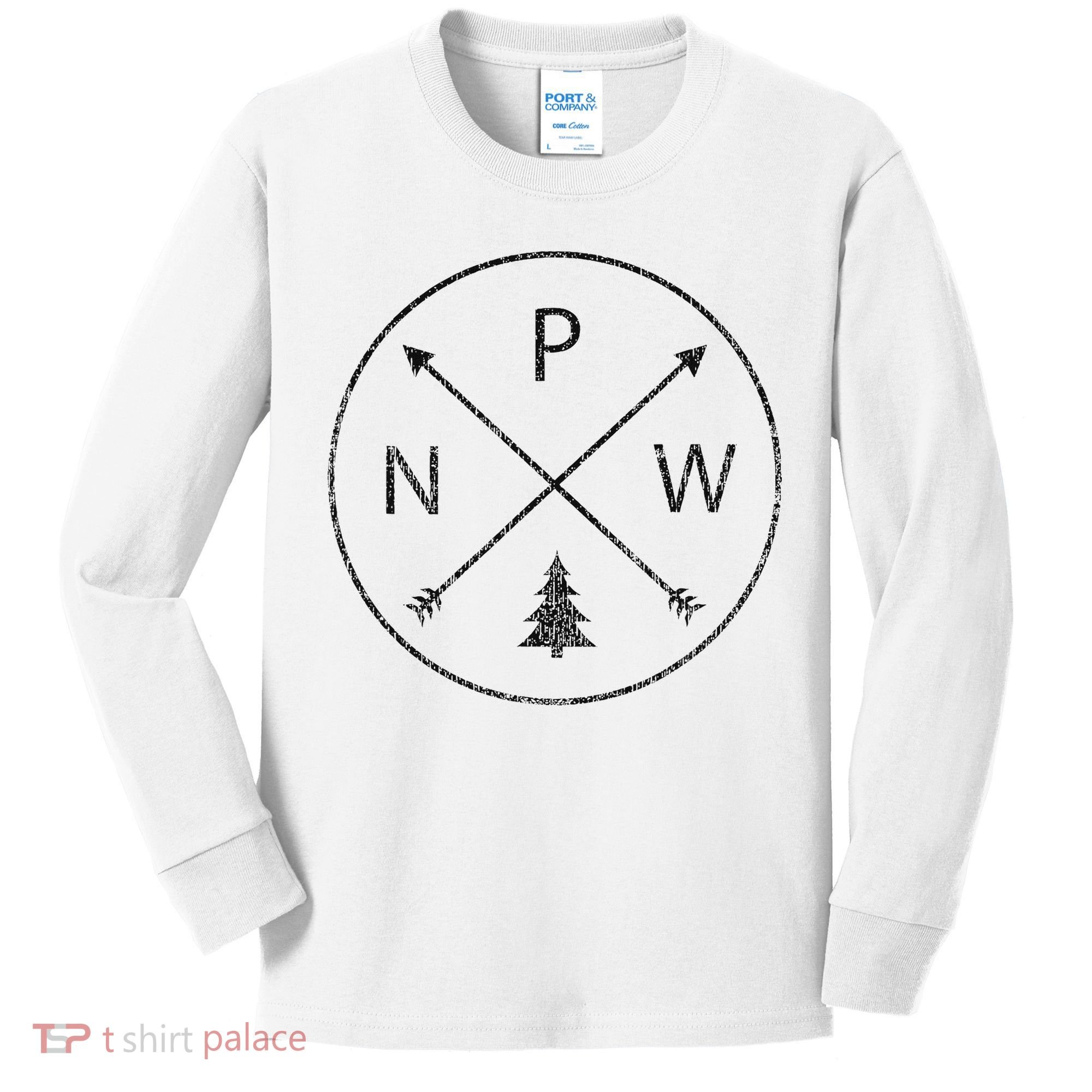 Pacific Northwest Arrows Pine Tree Pnw Kids Long Sleeve Shirt