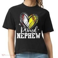 Proud Nephew Baseball Softball Heart Comfort Colors Boxy T-Shirt thumb 0