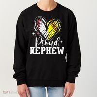 Proud Nephew Baseball Softball Heart Women's Sweatshirt thumb 0