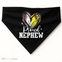 Proud Nephew Baseball Softball Heart USA-Made Doggie Bandana thumb 0