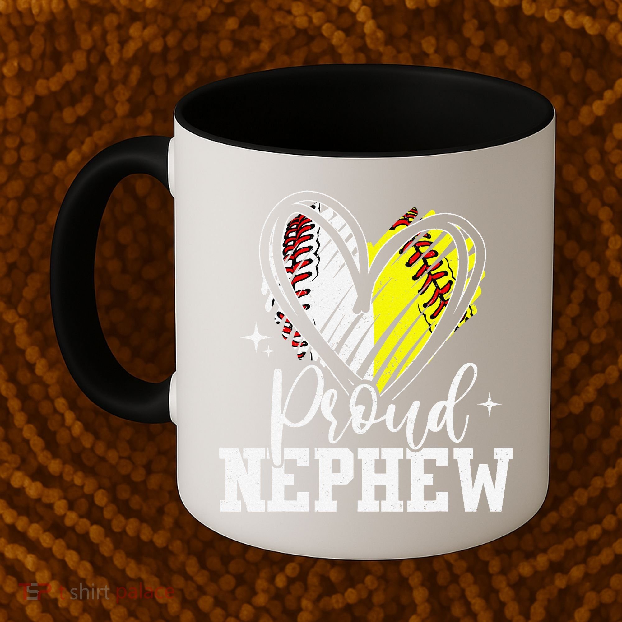 Proud Nephew Baseball Softball Heart Coffee Mug
