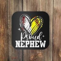 Proud Nephew Baseball Softball Heart Coaster thumb 0