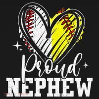 Proud Nephew Baseball Softball Heart Women's Hoodie thumb 2