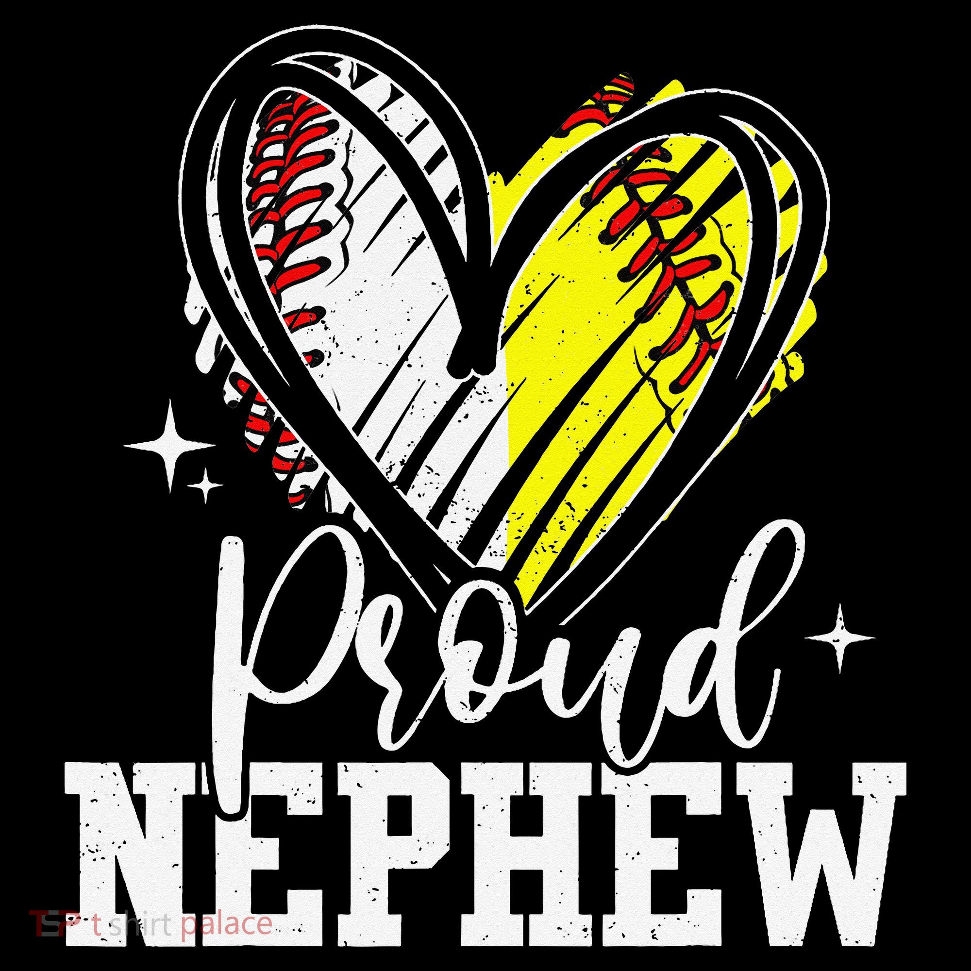 Proud Nephew Baseball Softball Heart Women's Hoodie