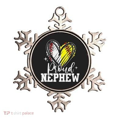 Proud Nephew Baseball Softball Heart Ornament