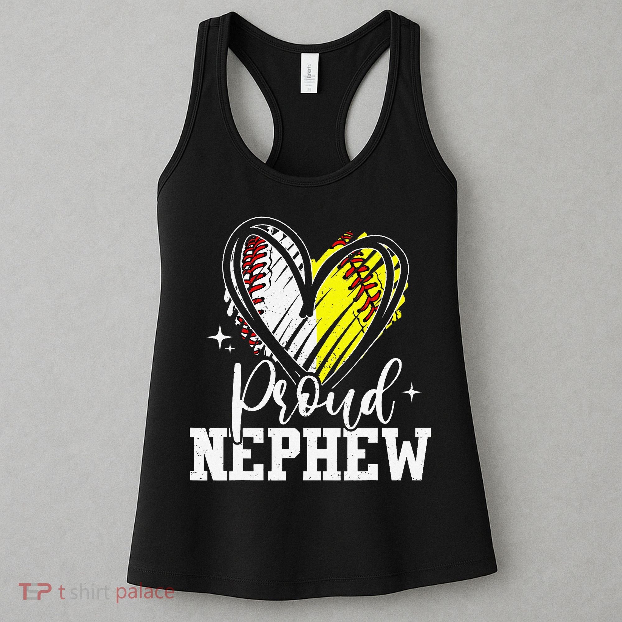 Proud Nephew Baseball Softball Heart Women's Tank Top