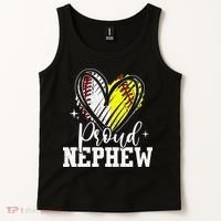 Proud Nephew Baseball Softball Heart Tank Top thumb 2