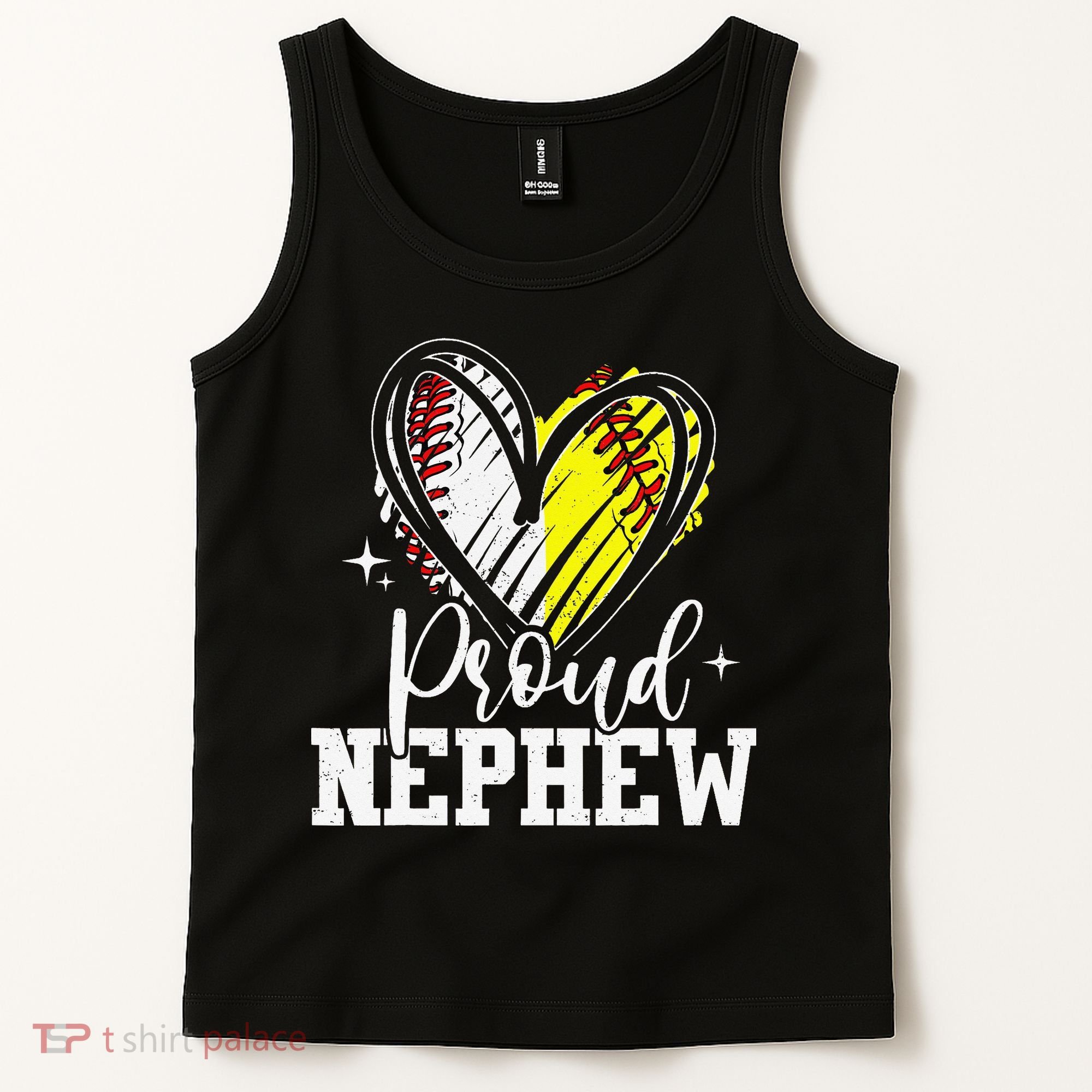 Proud Nephew Baseball Softball Heart Tank Top