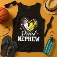 Proud Nephew Baseball Softball Heart Tank Top thumb 4