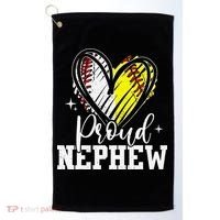 Proud Nephew Baseball Softball Heart Golf Towel thumb 0
