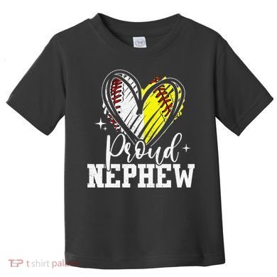 Proud Nephew Baseball Softball Heart Toddler T-Shirt