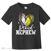 Proud Nephew Baseball Softball Heart Toddler T-Shirt thumb 0