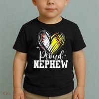 Proud Nephew Baseball Softball Heart Toddler T-Shirt thumb 2