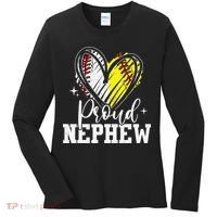Proud Nephew Baseball Softball Heart Women's Long Sleeve Shirt thumb 0