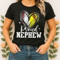 Proud Nephew Baseball Softball Heart Women's T-Shirt thumb 2