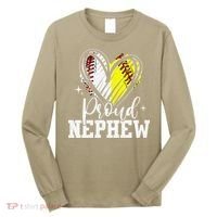 Proud Nephew Baseball Softball Heart Long Sleeve Shirt thumb 0