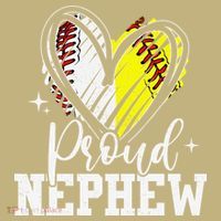 Proud Nephew Baseball Softball Heart Sweatshirt thumb 2