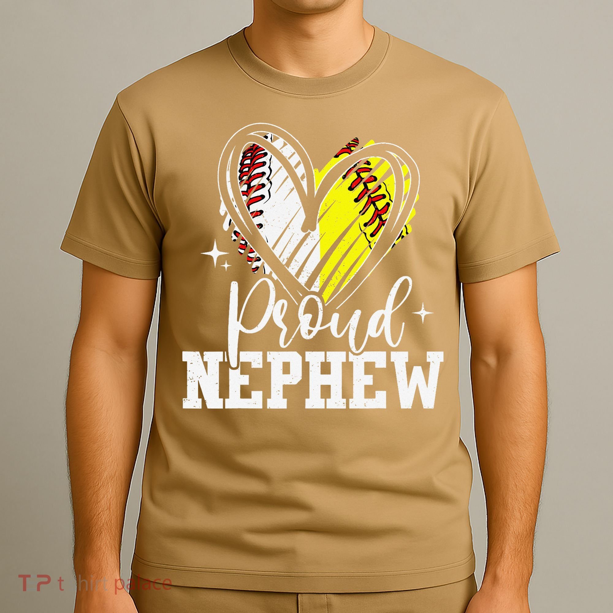Proud Nephew Baseball Softball Heart T-Shirt