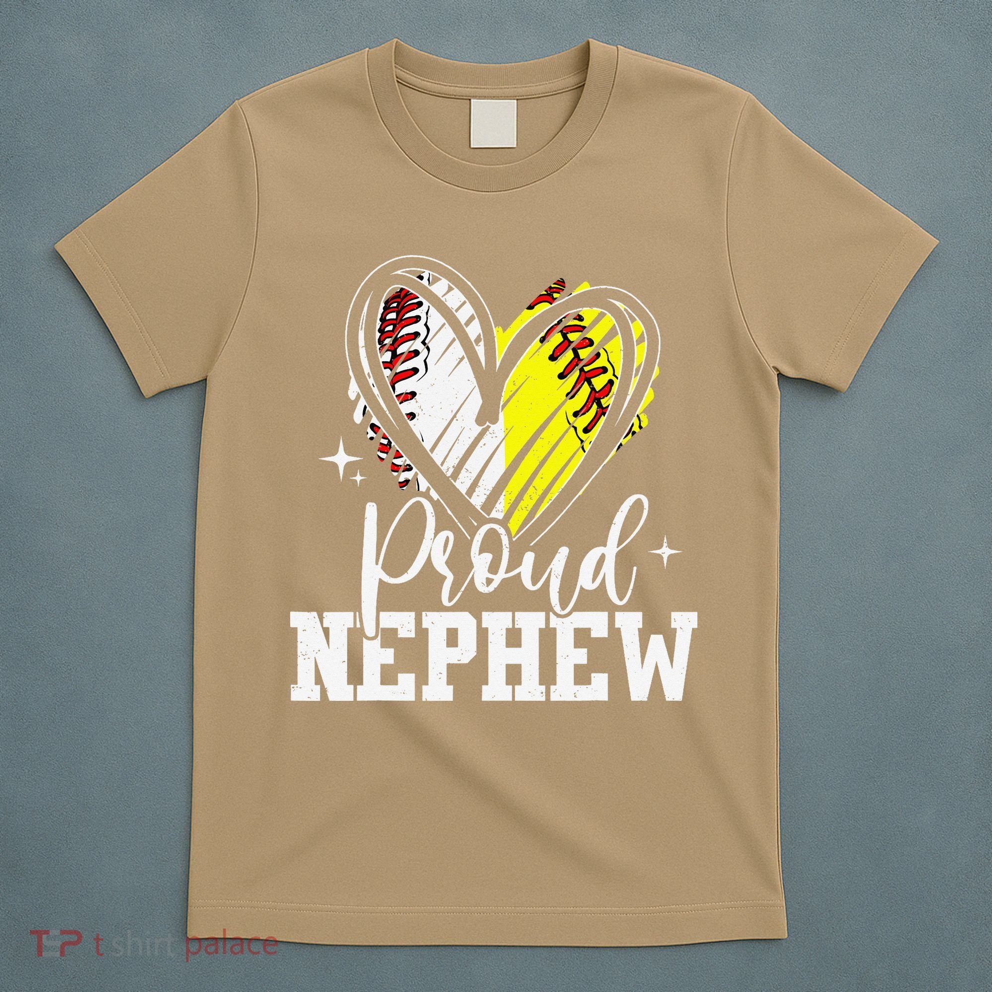 Proud Nephew Baseball Softball Heart T-Shirt