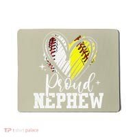Proud Nephew Baseball Softball Heart Mousepad thumb 0