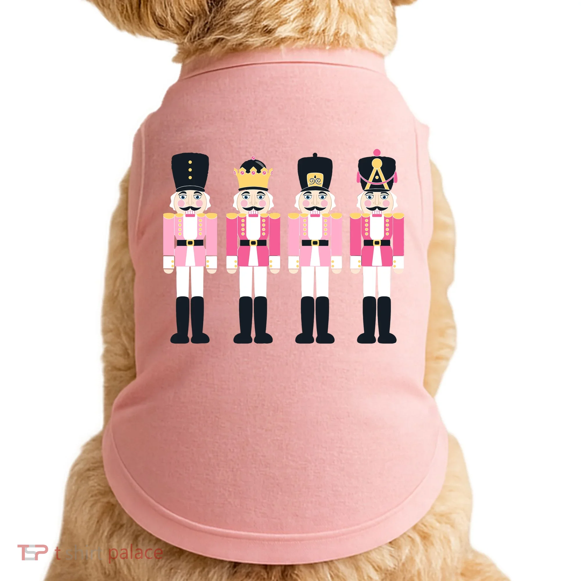 Pink Nutcracker Ballet Vintage Christmas Nutcracker Doggie Tank