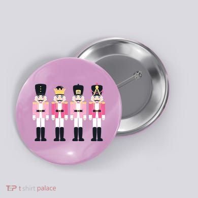 Pink Nutcracker Ballet Vintage Christmas Nutcracker Button