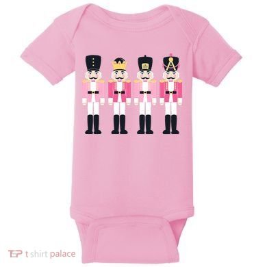 Pink Nutcracker Ballet Vintage Christmas Nutcracker Baby Bodysuit