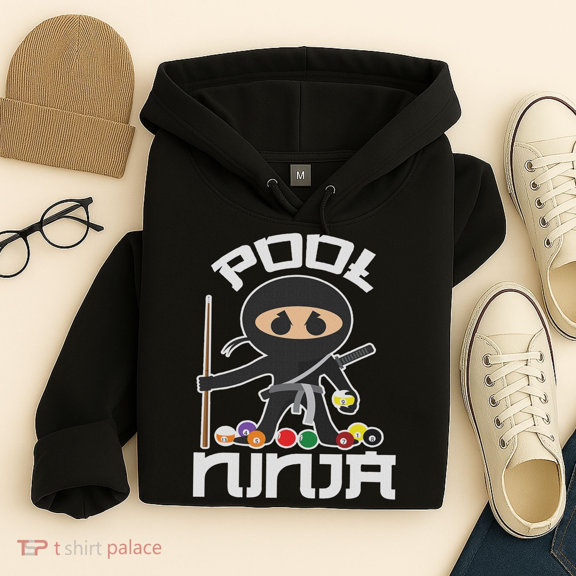 Pool Ninja Cute Pocket Billiards Lover Gift Hoodie