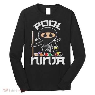 Pool Ninja Cute Pocket Billiards Lover Gift Long Sleeve Shirt