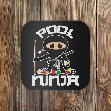 Pool Ninja Cute Pocket Billiards Lover Gift Coaster