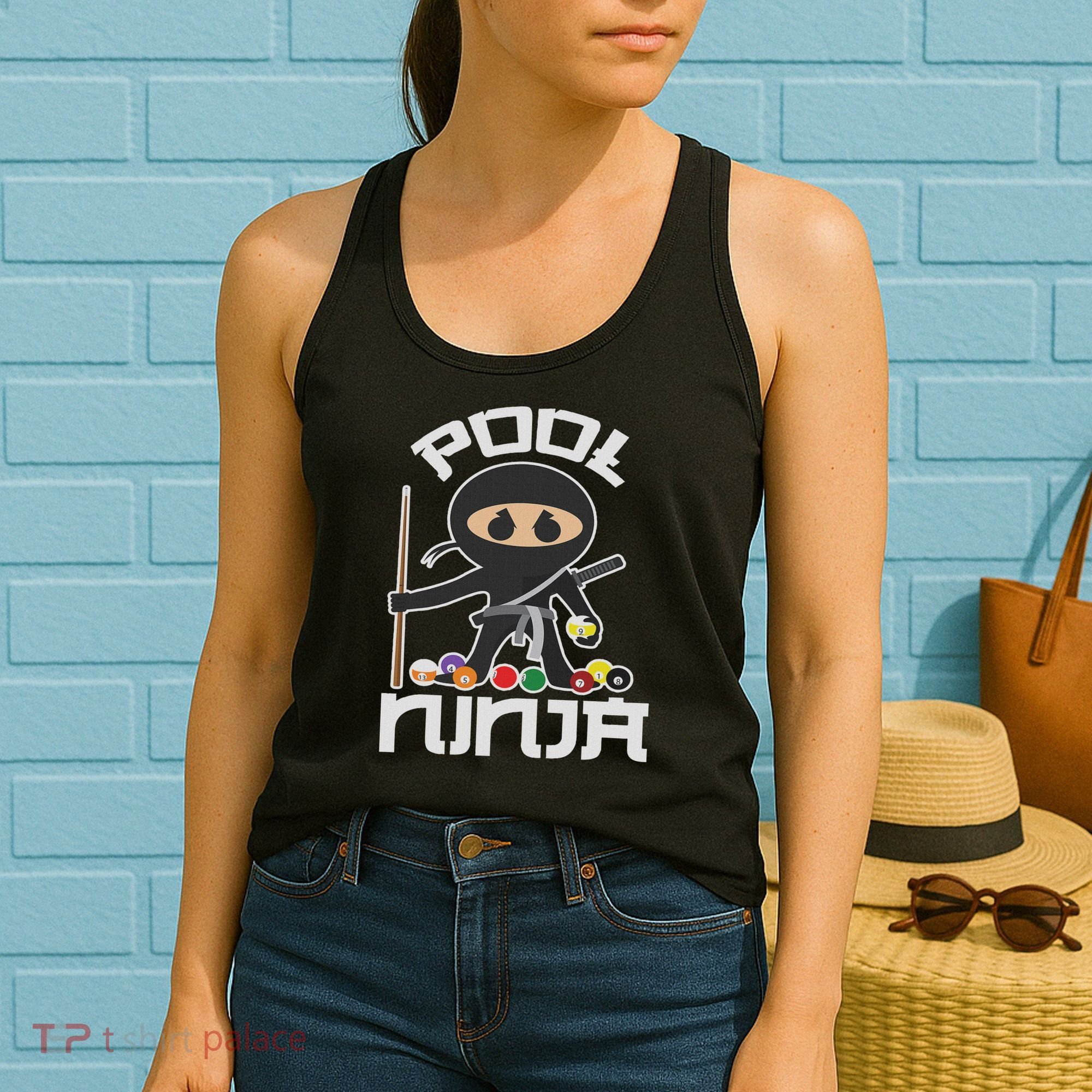 Pool Ninja Cute Pocket Billiards Lover Gift Women's Tank Top