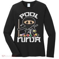 Pool Ninja Cute Pocket Billiards Lover Gift Women's Long Sleeve Shirt thumb 0
