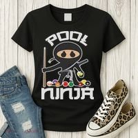 Pool Ninja Cute Pocket Billiards Lover Gift Women's T-Shirt thumb 3