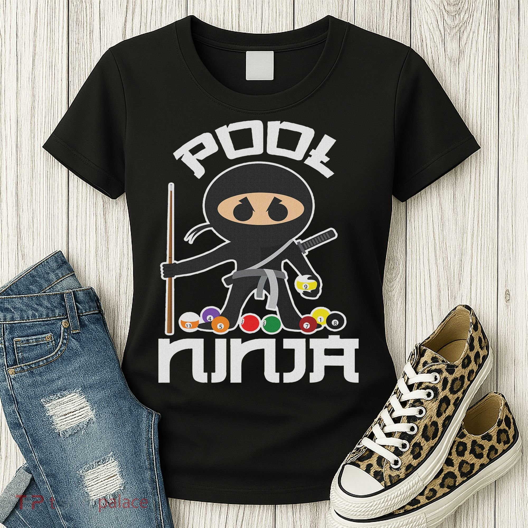 Pool Ninja Cute Pocket Billiards Lover Gift Women's T-Shirt