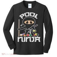 Pool Ninja Cute Pocket Billiards Lover Gift Kids Long Sleeve Shirt thumb 0