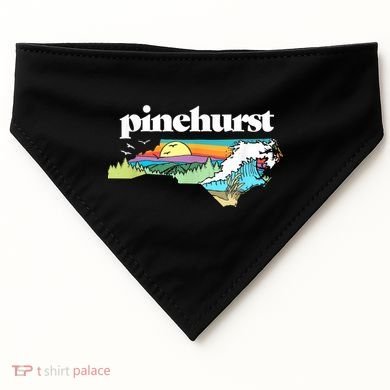 Pinehurst North Carolina Outdoors Retro Nature USA-Made Doggie Bandana