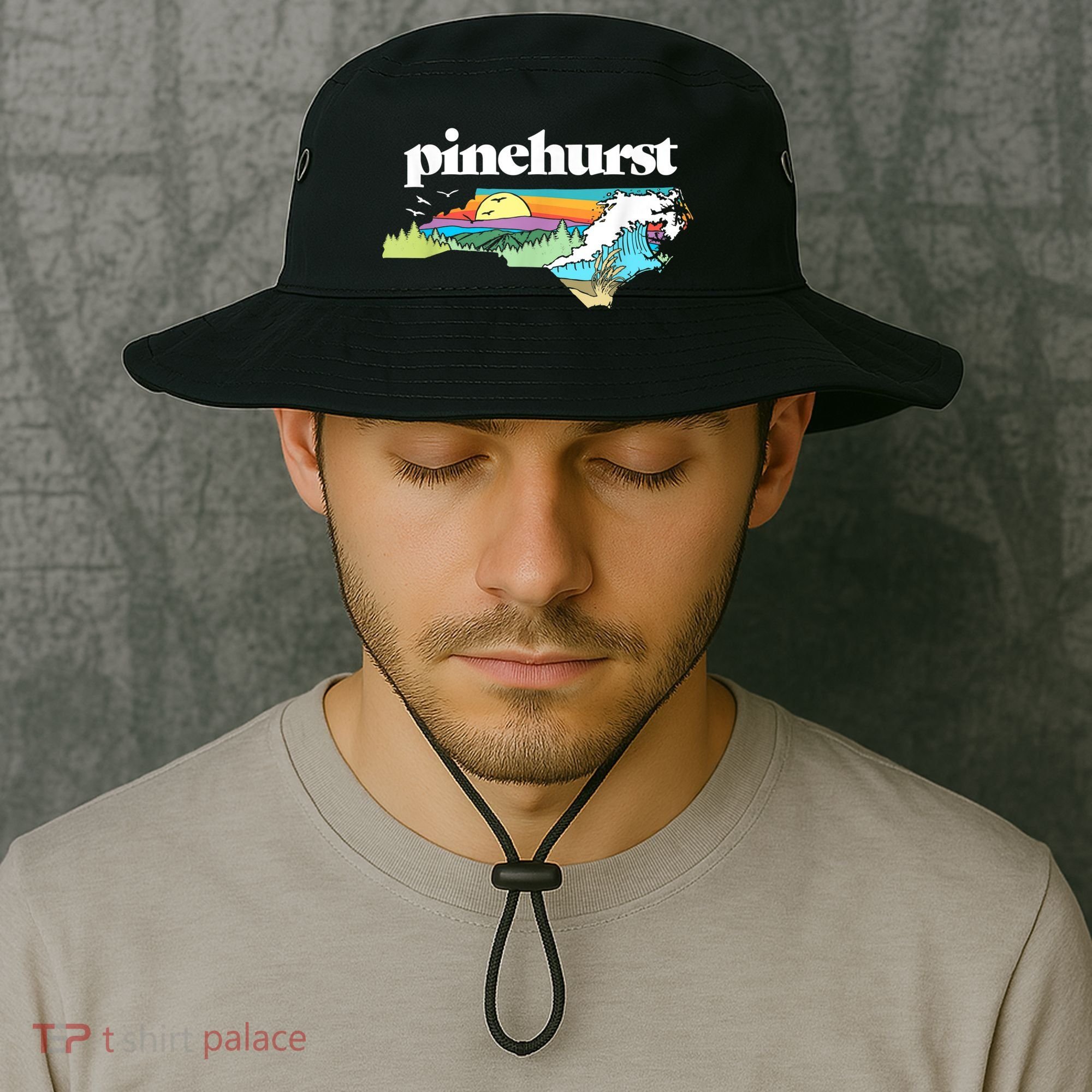 Pinehurst North Carolina Outdoors Retro Nature Bucket Hat